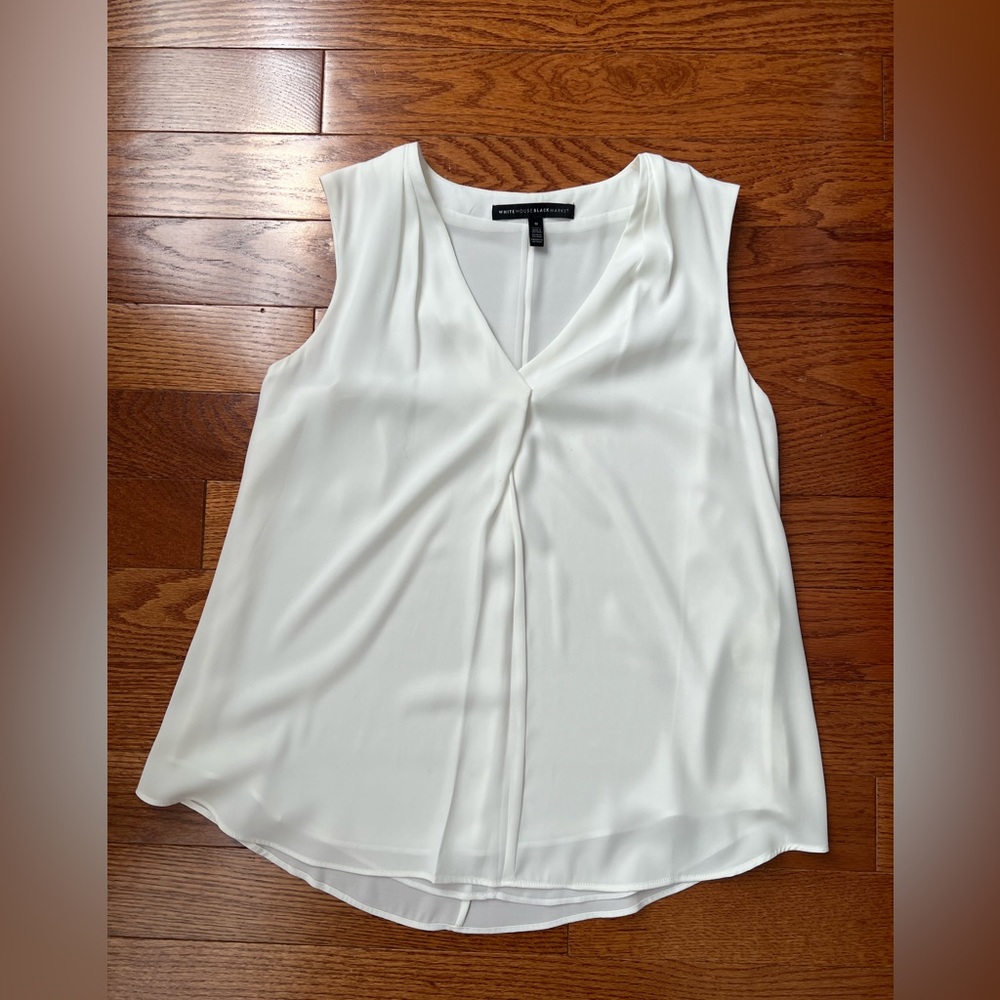 White House Black Market dress tank tops (two). White and purple